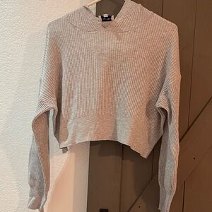 Pink Rose Light Gray Ribbed Top